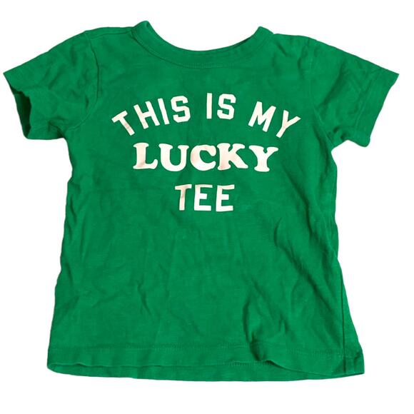 Crewcuts Kelly Green This Is My Lucky Tee T Shirt 2 2T St. Patrick's Day Irish - Picture 1 of 5
